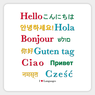 I Love Languages: Hello! Magnet